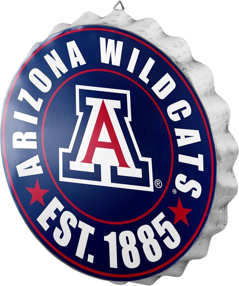 NCAA Team Logo Metal Bottle Cap Hanging Wall Sign