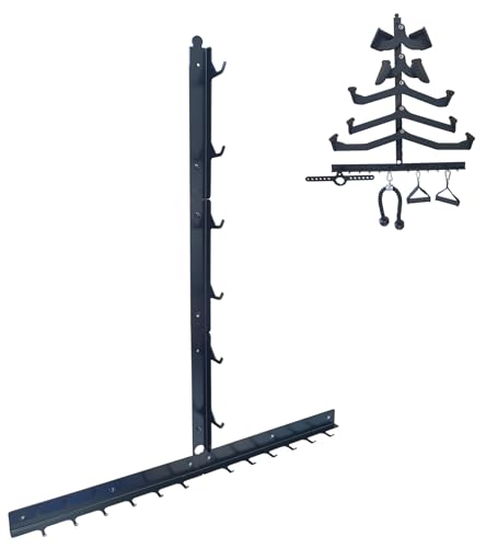 VOHYOV LAT Pull Down Bar Organizer Gym Storage Wall Organizer for Lat Pulldown Attachments LAT Pull Down Bar Storage Rack for Different Cable Handles Cable Attachments Rack for Gym Accessories - Image 1