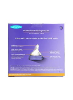 Lansinoh Breastmilk Feeding Bottles with NaturalWave Nipple Medium Flow 3 Bottles 8 oz 240 ml Each  - Image 2