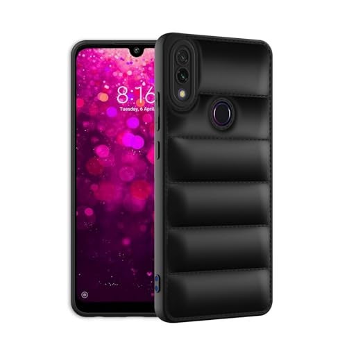 Plus Puffer Case Camera Protection Soft Back Cover for Mi Redmi 7 / Redmi Y3 - Black - Image 2