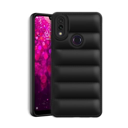 Plus Puffer Case Camera Protection Soft Back Cover for Mi Redmi 7 / Redmi Y3 - Black - Image 1