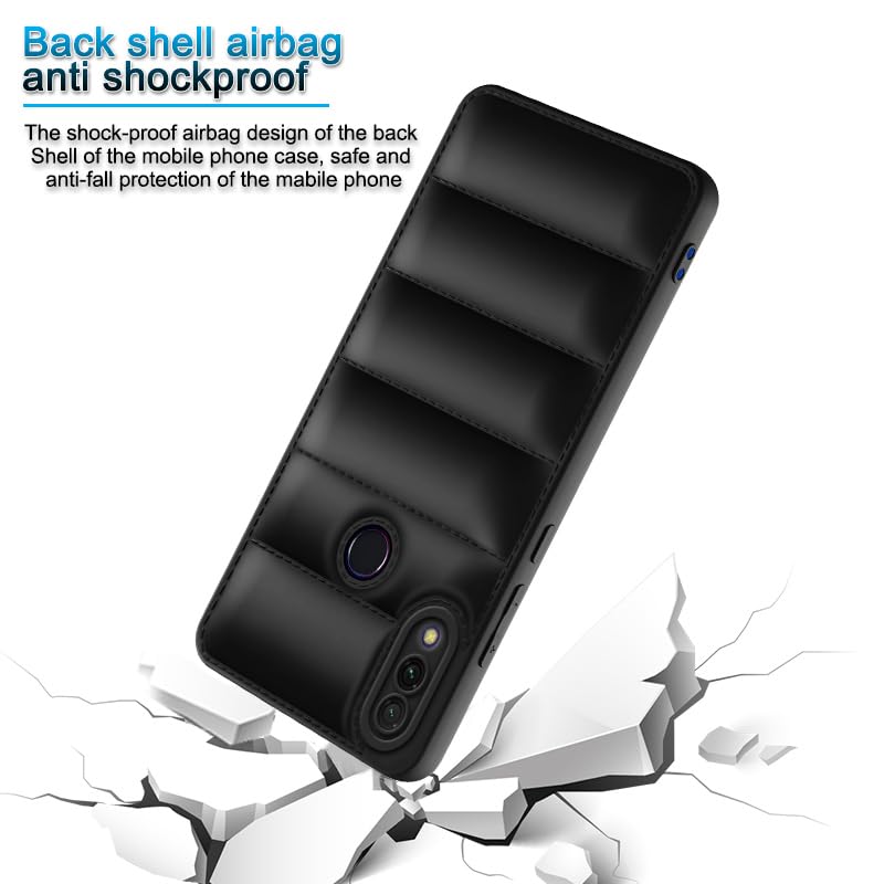 Plus Puffer Case Camera Protection Soft Back Cover for Mi Redmi 7 / Redmi Y3 - Black - Image 4