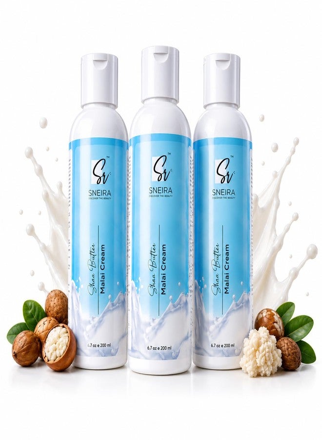 SNEIRA® Nourishing Shea Butter Malai Cream 600ml Body Lotion 48 H Moisturization Non Sticky Body Moisturizer With Shea Butter For Dry Skin - Image 1