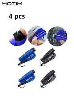 Motim 4 Pcs Mini Safety Hammer Car Escape Tool 2 IN 1, Emergency Car Glass Breaker Tool with Seat Belt Cutter, Broken Window Rescue Escape Tool  - Image 1