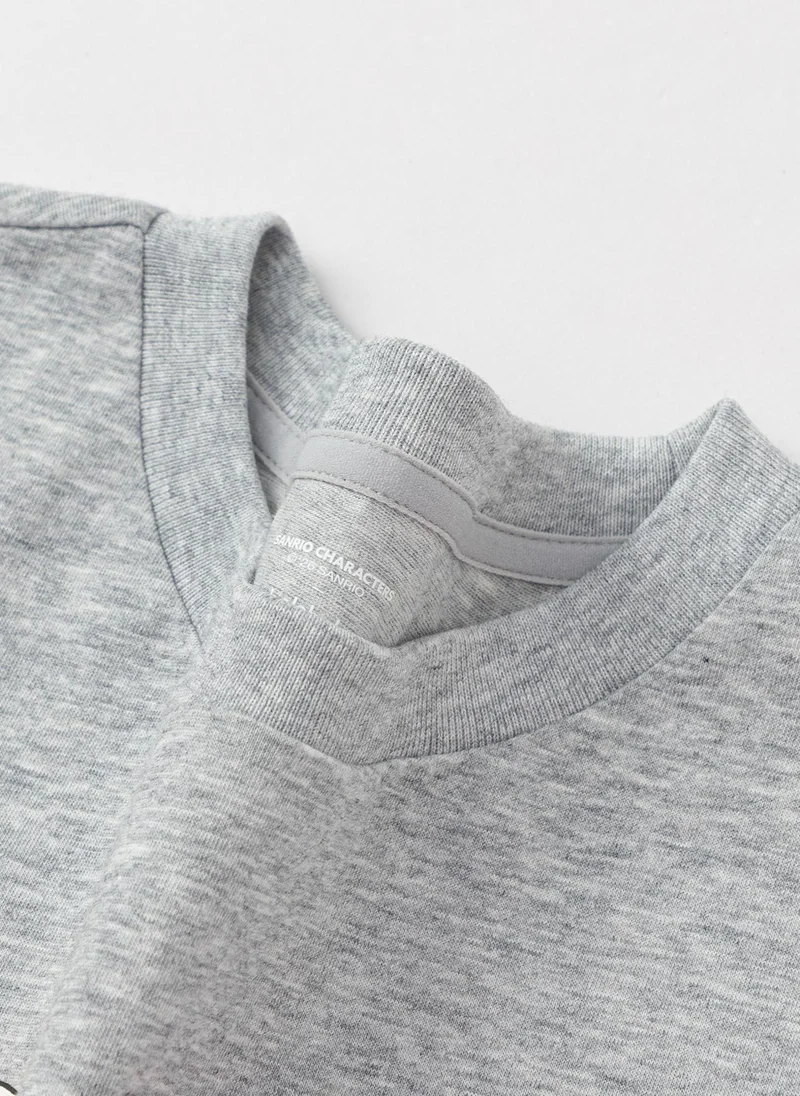 Balabala Grey Kids Girls Round v-neck short-sleeved T-shirt for Women | Best Price UAE