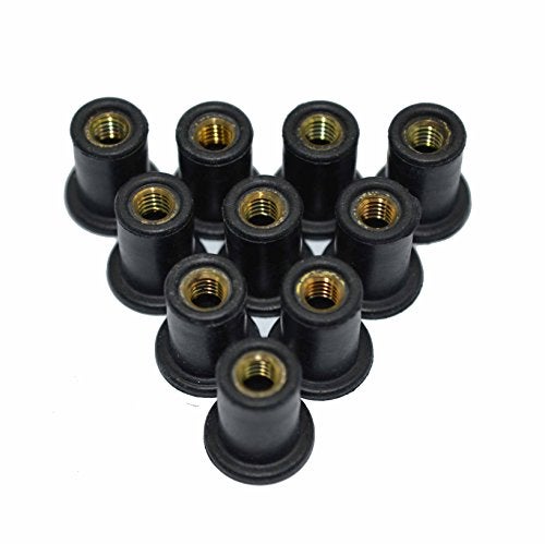 Omonic Rubber Well Nuts with M5 Brass Insert 5mm Metric Wellnuts Motorcycle Windscreen - Image 1
