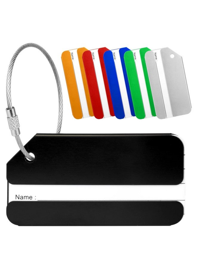  بالي PALAY® 6 قطع من علامات الأمتعة المصنوعة من سبائك الألومنيوم، علامات الأمتعة للحقائب مع حلقة فولاذية، 6 ألوان، علامات سفر للأمتعة، ملصقات هوية - Image 1