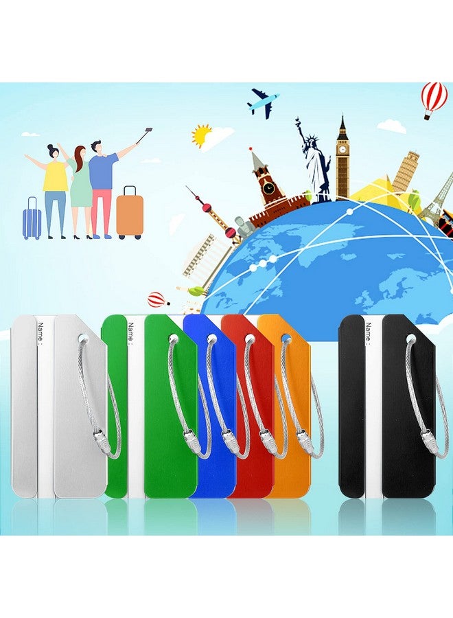  بالي PALAY® 6 قطع من علامات الأمتعة المصنوعة من سبائك الألومنيوم، علامات الأمتعة للحقائب مع حلقة فولاذية، 6 ألوان، علامات سفر للأمتعة، ملصقات هوية - Image 2