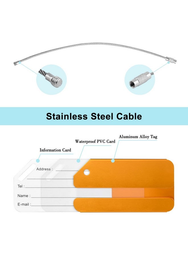  بالي PALAY® 6 قطع من علامات الأمتعة المصنوعة من سبائك الألومنيوم، علامات الأمتعة للحقائب مع حلقة فولاذية، 6 ألوان، علامات سفر للأمتعة، ملصقات هوية - Image 4