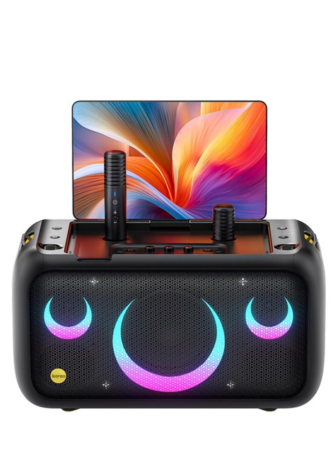 Karaoke Machine for Adults with Lyrics Display, Built-in 13.3" Screen, Truly All in One Karaoke Machine with 2 Wireless Microphone (Hidden & Self Charging), 800W Bluetooth Speaker for Party, TV