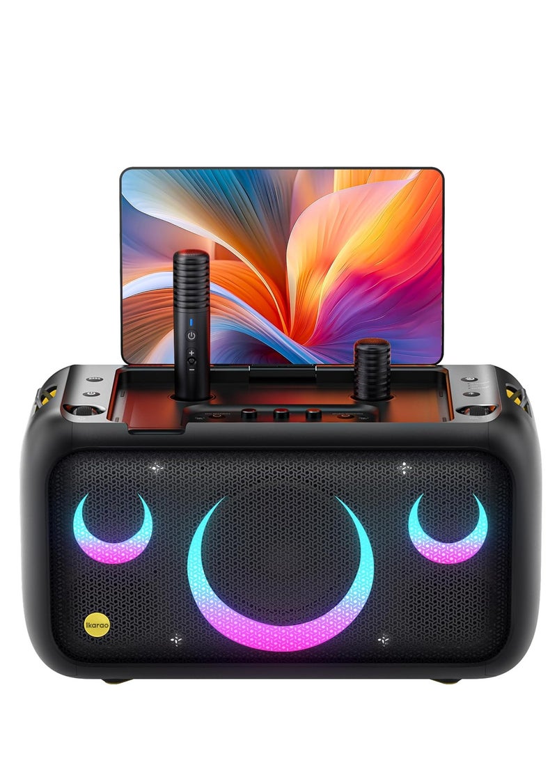 Karaoke Machine for Adults with Lyrics Display, Built-in 13.3" Screen, Truly All in One Karaoke Machine with 2 Wireless Microphone (Hidden & Self Charging), 800W Bluetooth Speaker for Party, TV