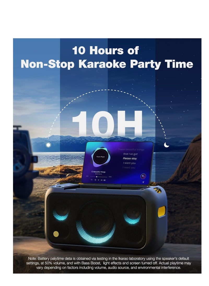Karaoke Machine for Adults with Lyrics Display, Built-in 13.3" Screen, Truly All in One Karaoke Machine with 2 Wireless Microphone (Hidden & Self Charging), 800W Bluetooth Speaker for Party, TV