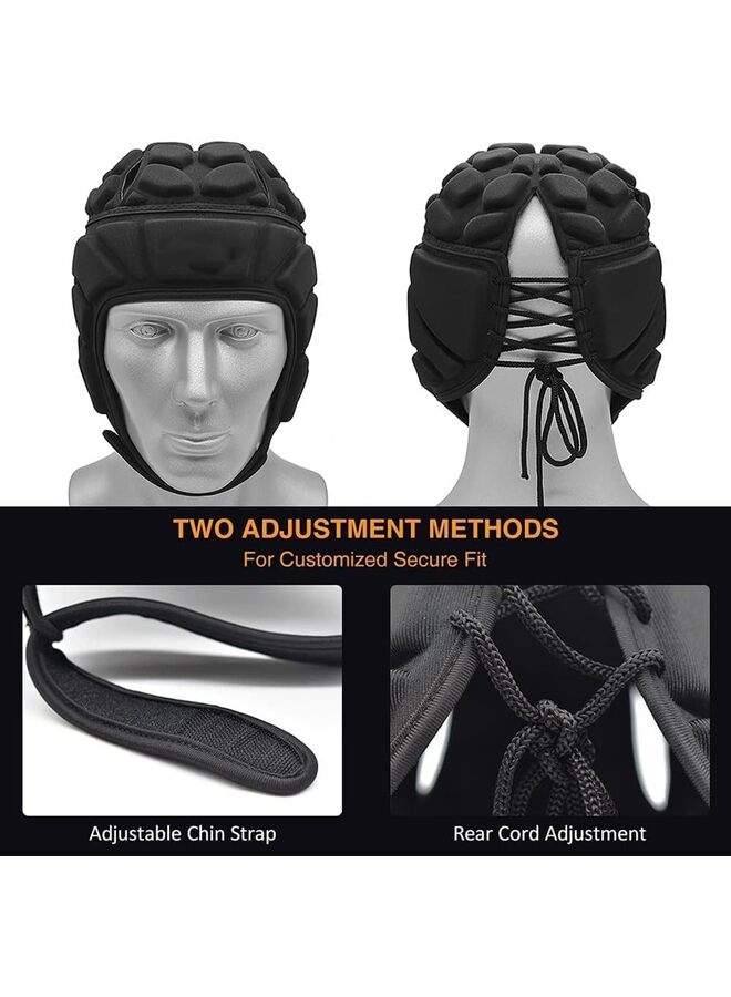 Rugby Helmet Headguard Headgear for Soccer Scrum Cap Soft Protective Helmet for Kids Youth (Size : L) - Image 2