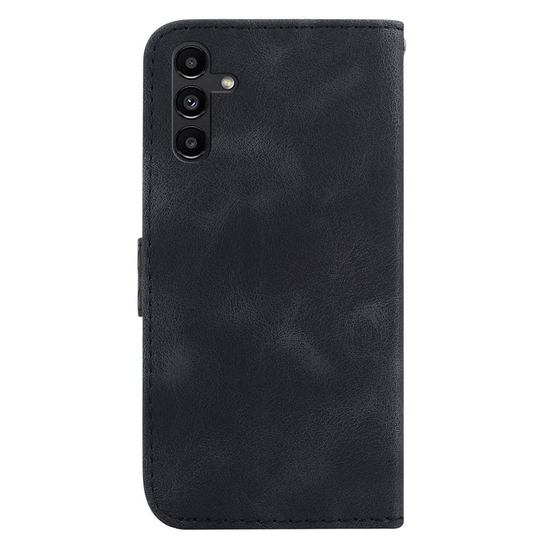 BURAQ Case Cover For Samsung Galaxy A13 5G Seven-shaped Embossed Leather Phone Case(Black) - Image 3