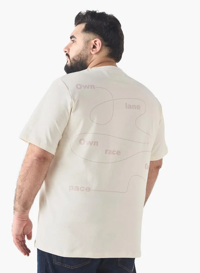 Maxim  Plus Size Printed Crew Neck T-shirt for Men | Best Price UAE