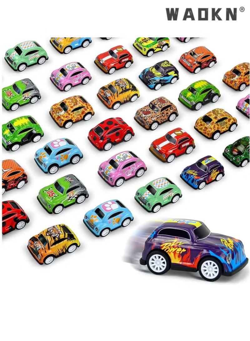 WAOKN 30 Pack Mini Pull Back Cars for Kids Ages 3 4 5 6 Years Old, Bulk Vehicles Set Birthday Return Gifts, Carnival Prizes for Boys and Girls, Children Party Favors and Treasure Box Toys for Classroom - Image 1