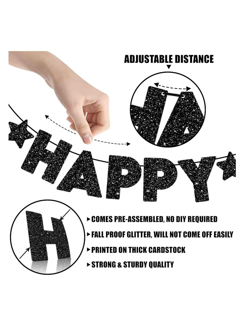 ذا بارتي بوبير لافتة سنة جديدة سعيدة بطول 10 أقدام مع إكليل دائري، لوازم حفلات ليلة رأس السنة الجديدة - Image 2