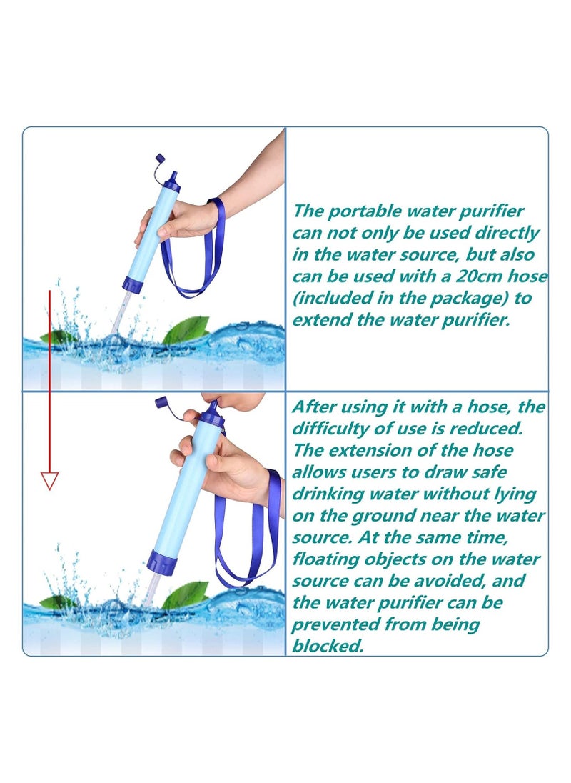 SYOSI Straw Water Filter 10000 Gallons Outdoor Personal Water Filter Ultralight 0.01Micron 4-Stage Filtration System Portable Gear Water Purifier Survival Straws for Outdoor Travel Wilderness  - Image 1