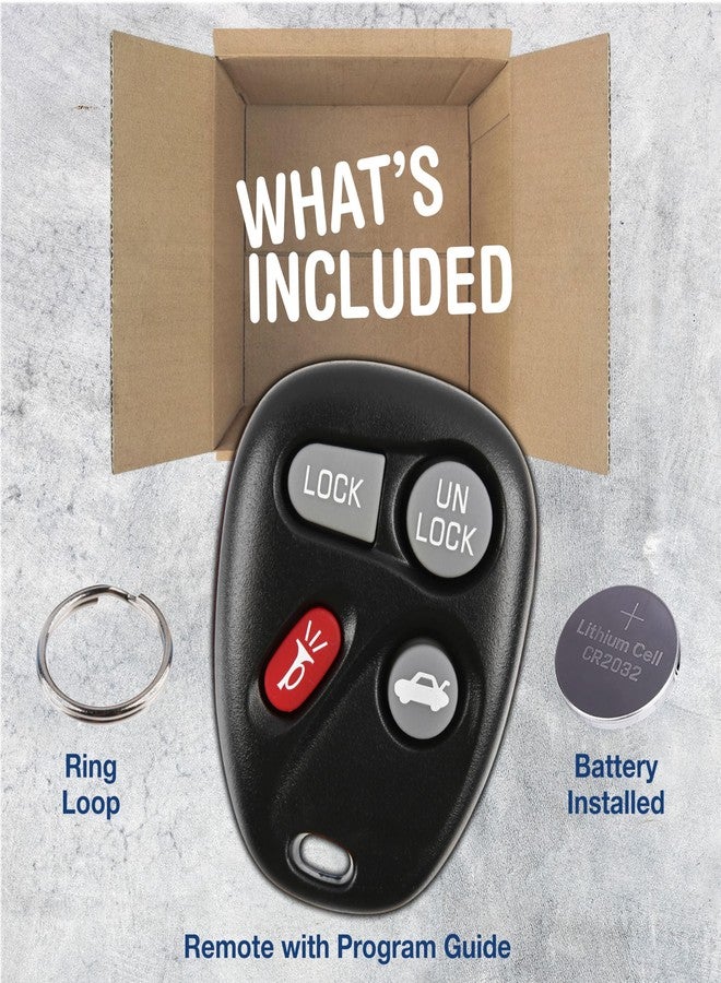 كي ليس اوبشن مفتاح بديل لنظام KeylessOption لسيارات شيفروليه إمبالا، مونت كارلو، وبونتياك جراند بريكس موديلات 2001-2005، جهاز تحكم عن بعد بأربعة أزرار، رقم القطعة 10443537، يتطلب فني مفاتيح. - Image 2