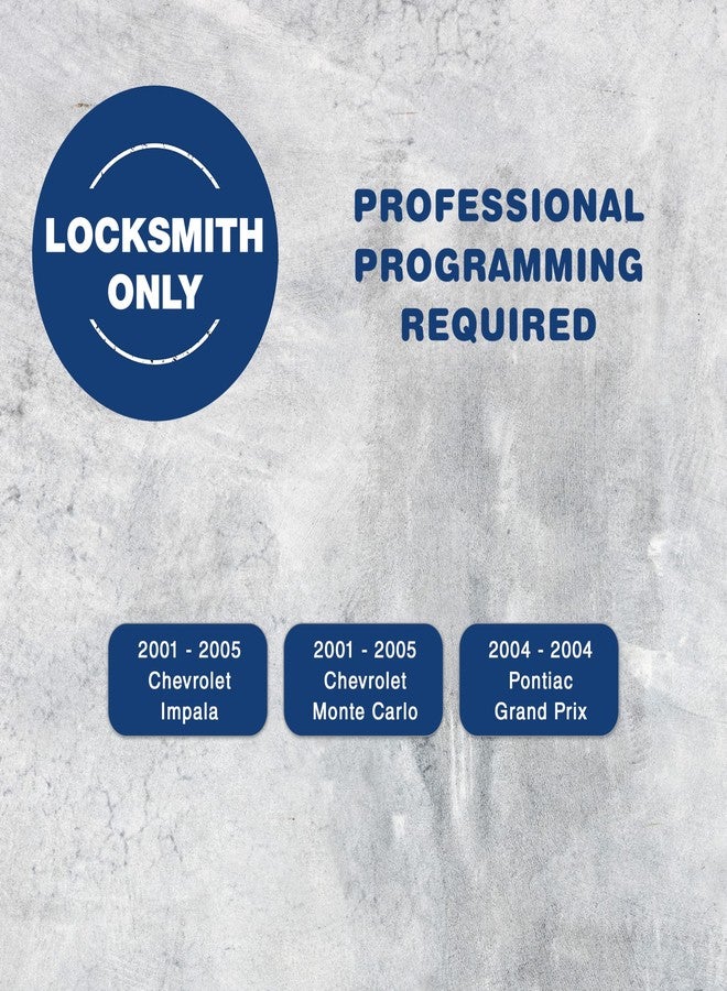 كي ليس اوبشن مفتاح بديل لنظام KeylessOption لسيارات شيفروليه إمبالا، مونت كارلو، وبونتياك جراند بريكس موديلات 2001-2005، جهاز تحكم عن بعد بأربعة أزرار، رقم القطعة 10443537، يتطلب فني مفاتيح. - Image 3