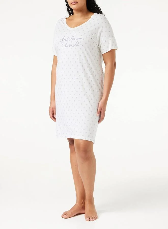 ترايامف Triumph International Women's Cotton Knee Length Casual Night Shirt (Z213408 S9_Beige_L)