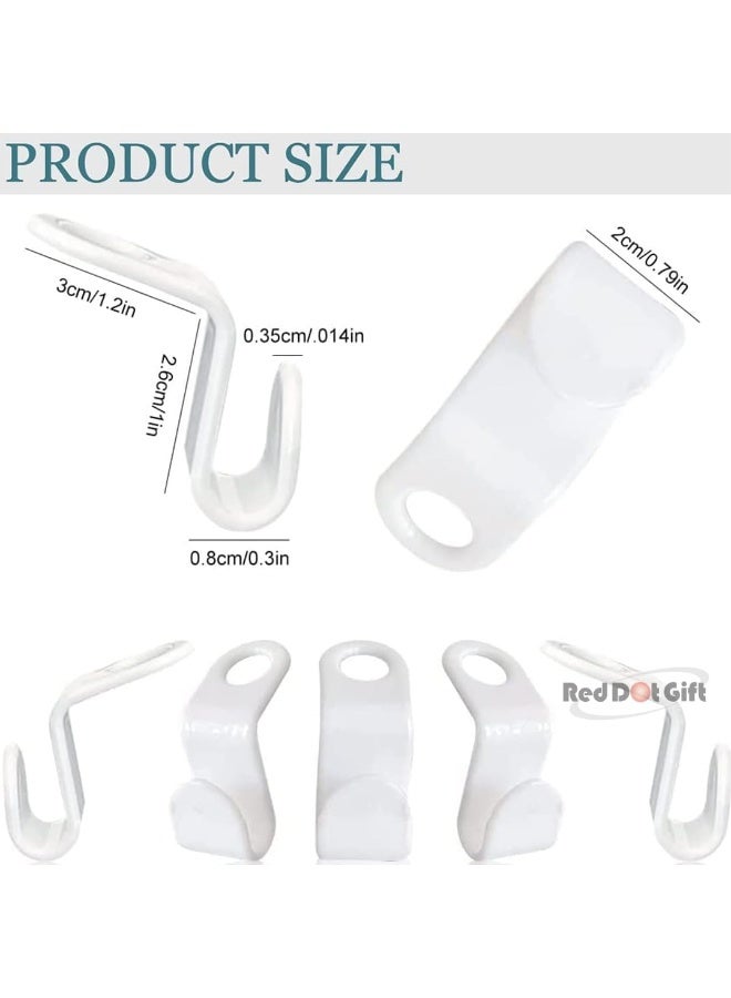 Red Dot Gift® 20 PCS White Color Space Saving Hanger Connector Hooks - Clothes Hanger Space Saver for Closet Organization, Space Saving Hangers for Clothes, Clothes Hanger Connector Hooks (White) - Image 2