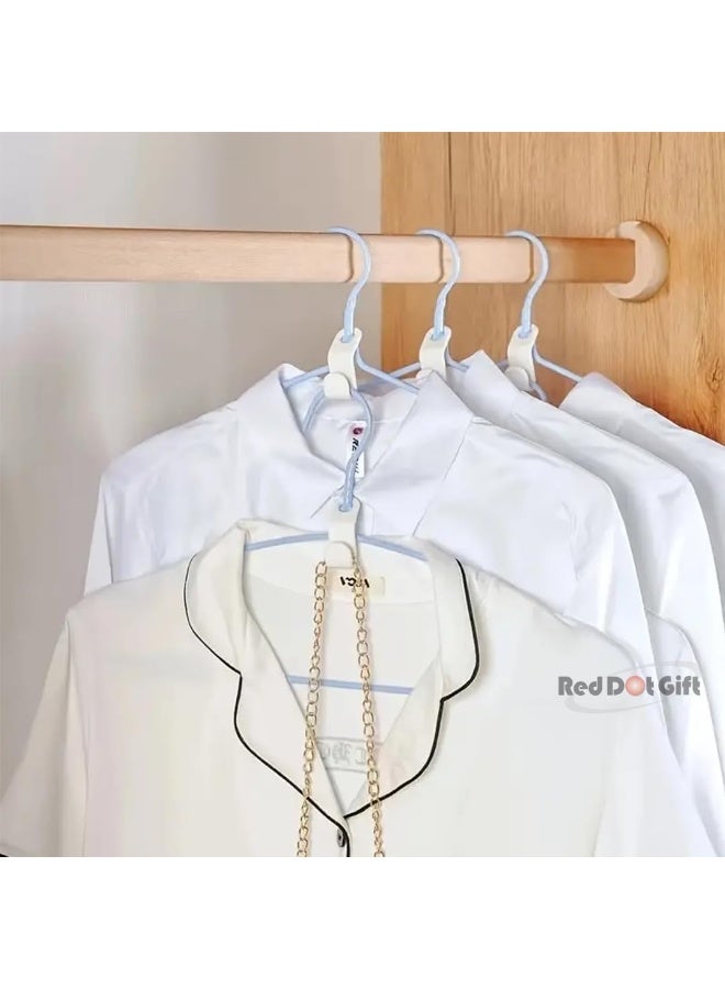 Red Dot Gift® 20 PCS White Color Space Saving Hanger Connector Hooks - Clothes Hanger Space Saver for Closet Organization, Space Saving Hangers for Clothes, Clothes Hanger Connector Hooks (White) - Image 4