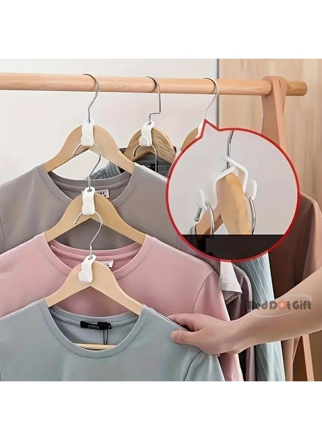 Red Dot Gift® 20 PCS White Color Space Saving Hanger Connector Hooks - Clothes Hanger Space Saver for Closet Organization, Space Saving Hangers for Clothes, Clothes Hanger Connector Hooks (White) - Image 5