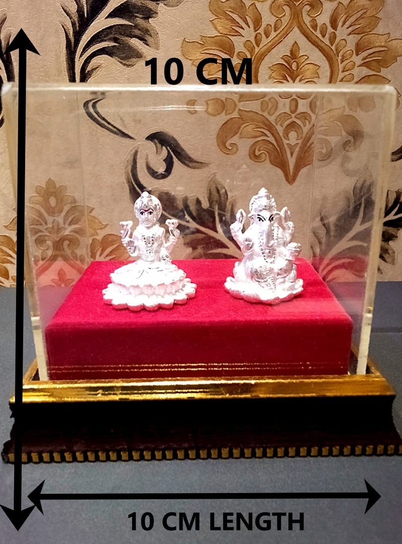 ELOISH Pure 999 Silver Action Lakshmi Ganesha Idol With Gift Box. (Silver Ornaments: 8 Grams) - Image 4