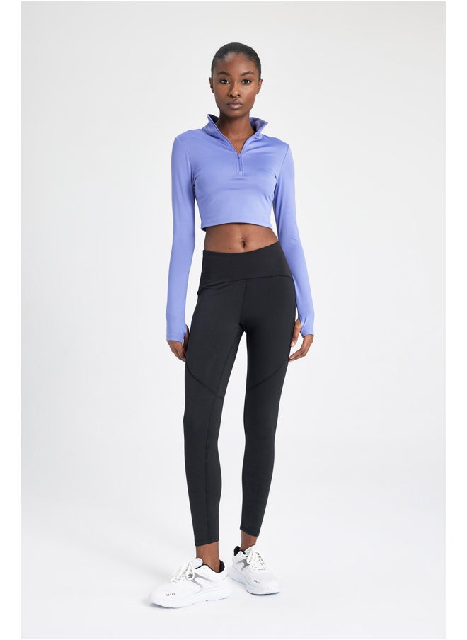 DeFacto - Woman Slim Fit Zip-Up Turtle Neck Knitted Long Sleeve T-Shirt - Image 1