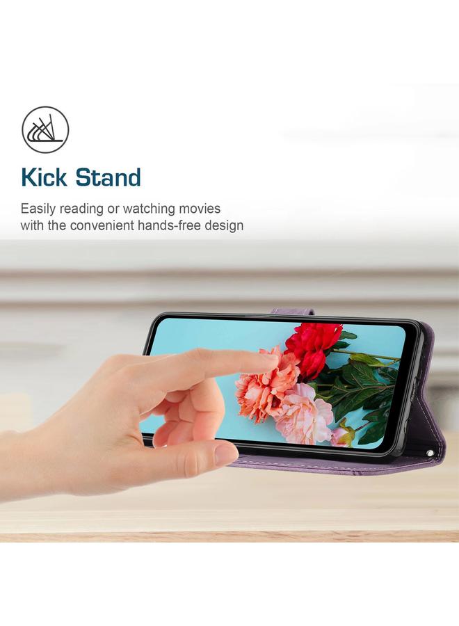 اس-توب جراب هاتف Nokia C12 من الجلد بتصميم مخطط مع حبل تعليق - Image 5