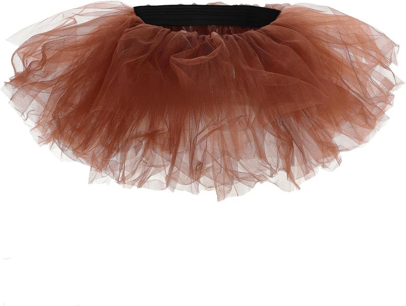 Phantomon Tutu Skirt Women's Teens Classic Elastic 5 Layered Tulle Ballet Skirt, 1950s Vintage Style Short Skirt, Adult Size - Image 2