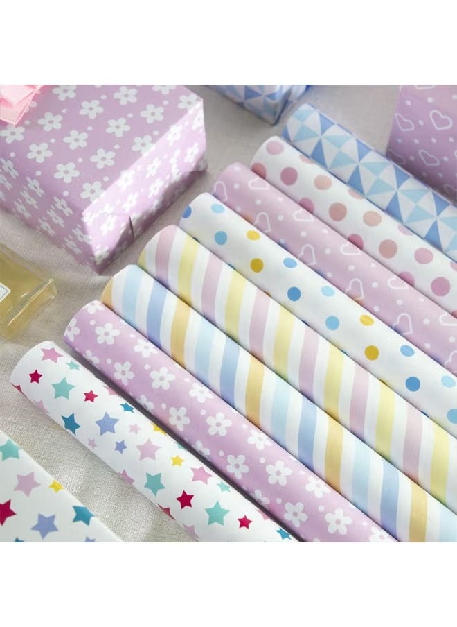 phomemo 9 Sheets Gift Wrapping Paper With Accessories,Holiday Gift Wrapping Paper,Birthday Gift Box Gift Wrapping DIY, Gift Wrapping Paper for Birthday, Holiday, Wedding, Party,Kids Gift Wrapping (70cmX50cm)  - Image 1