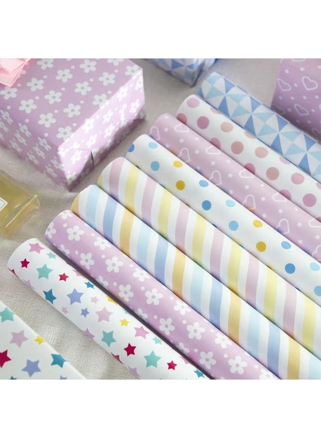 فوميمو 9 أوراق ورق تغليف الهدايا مع الملحقات، ورق تغليف هدايا العطلات، ورق تغليف هدايا عيد الميلاد DIY، ورق تغليف الهدايا لأعياد الميلاد، العطلات، الزفاف، الحفلات، تغليف هدايا الأطفال (70 سم × 50 سم) - Image 2