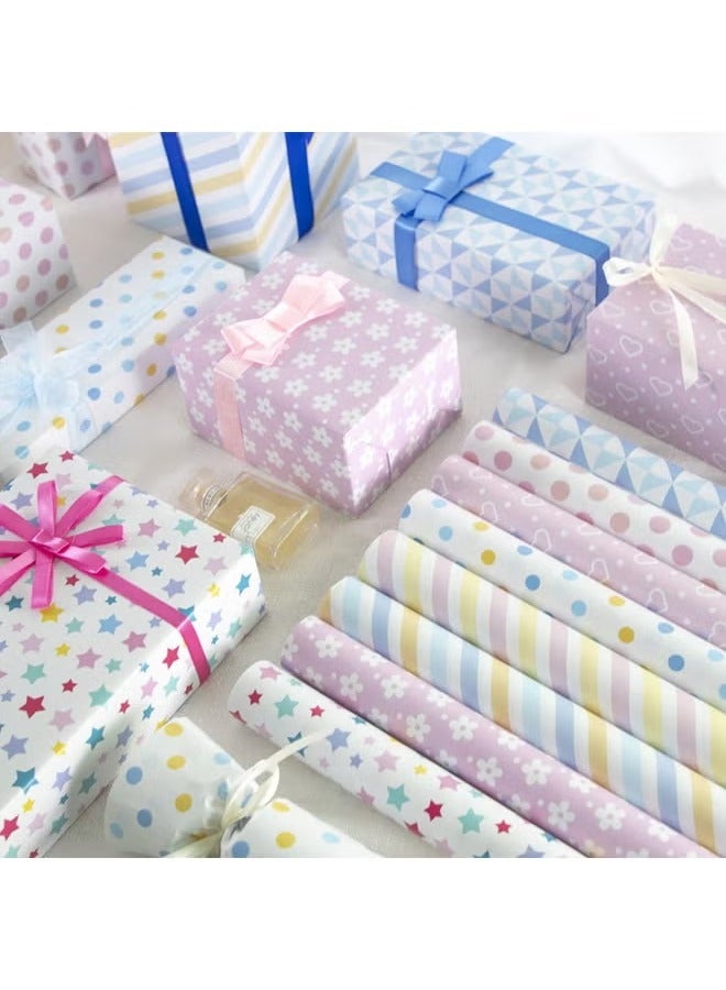 فوميمو 9 أوراق ورق تغليف الهدايا مع الملحقات، ورق تغليف هدايا العطلات، ورق تغليف هدايا عيد الميلاد DIY، ورق تغليف الهدايا لأعياد الميلاد، العطلات، الزفاف، الحفلات، تغليف هدايا الأطفال (70 سم × 50 سم) - Image 3