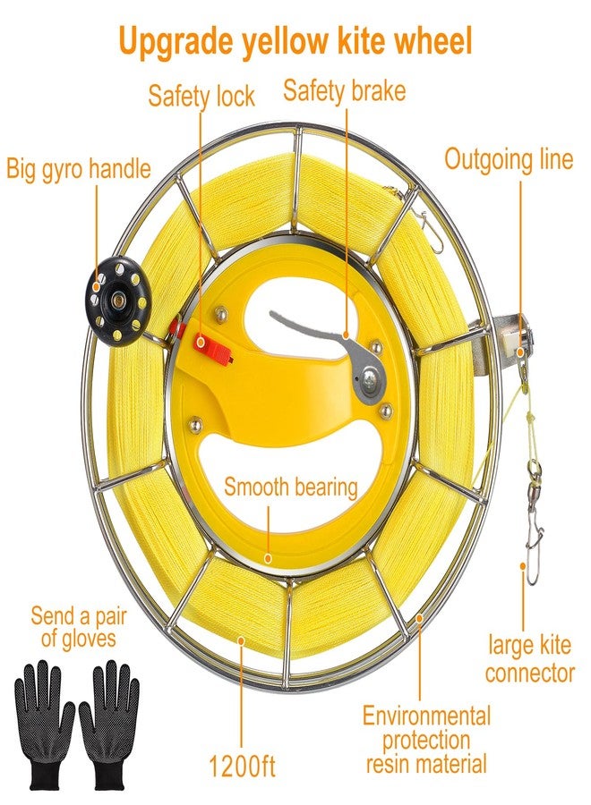 MIGREON Stainless Steel Kite Reel with Brake Buttons and 8.7inches Dia with 1300ft Kite String - Safe and Smooth Flying Experience, High-Strength and Durable (8.7in Dia) - Image 3