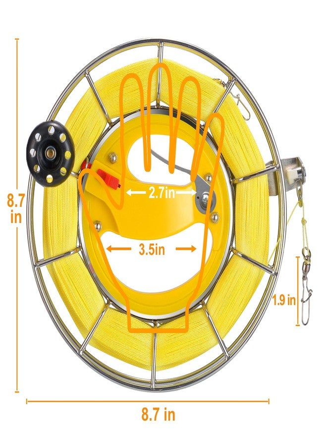 MIGREON Stainless Steel Kite Reel with Brake Buttons and 8.7inches Dia with 1300ft Kite String - Safe and Smooth Flying Experience, High-Strength and Durable (8.7in Dia) - Image 2