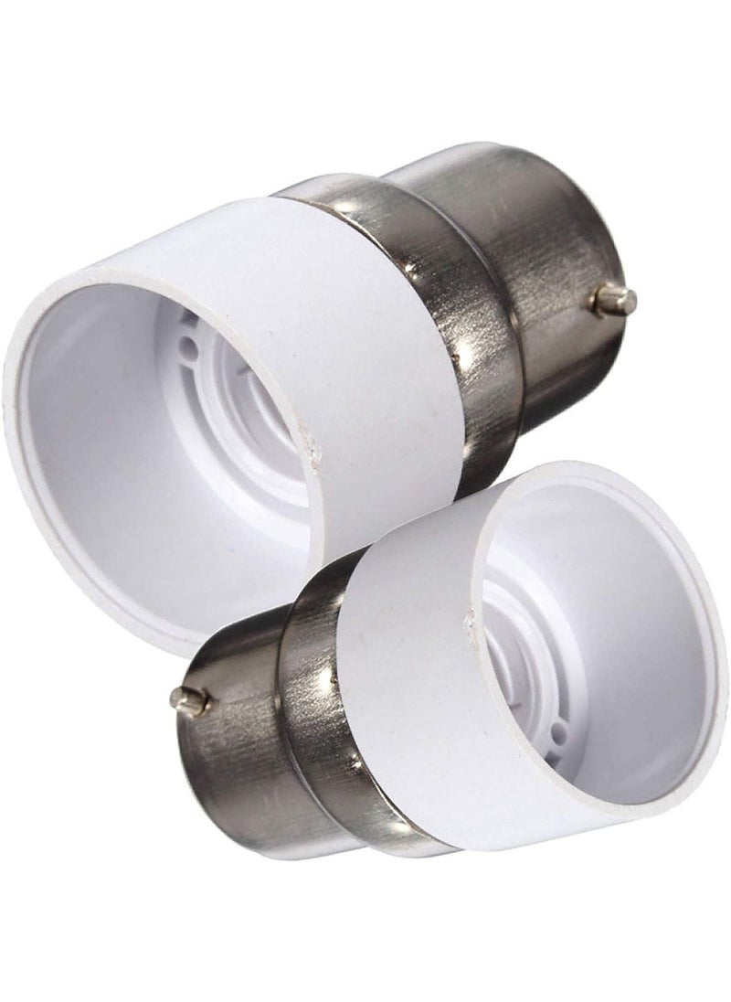 Homenique Homenique B22 to E14 Bulb Convertor Lamp Base Socket Bulb Adapter Screw Socket Lamp Holder White Pack of 2 Pieces  - Image 1