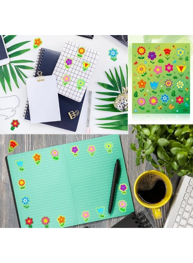 Pajean 480 Pieces Spring Flower Stickers for Kids Self Adhesive Multicolored Flowers Stickers Teachers Flowers Plant Planner Scrapbooking Book Stickers for Easter Spring Theme Party(Vivid Style) - Image 4