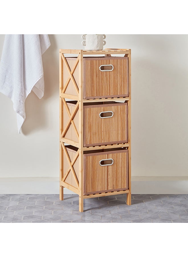 Home Box خزانة حمام ناتورا بامبو 3 أدراج 32 × 90 × 30 سم  - Image 1