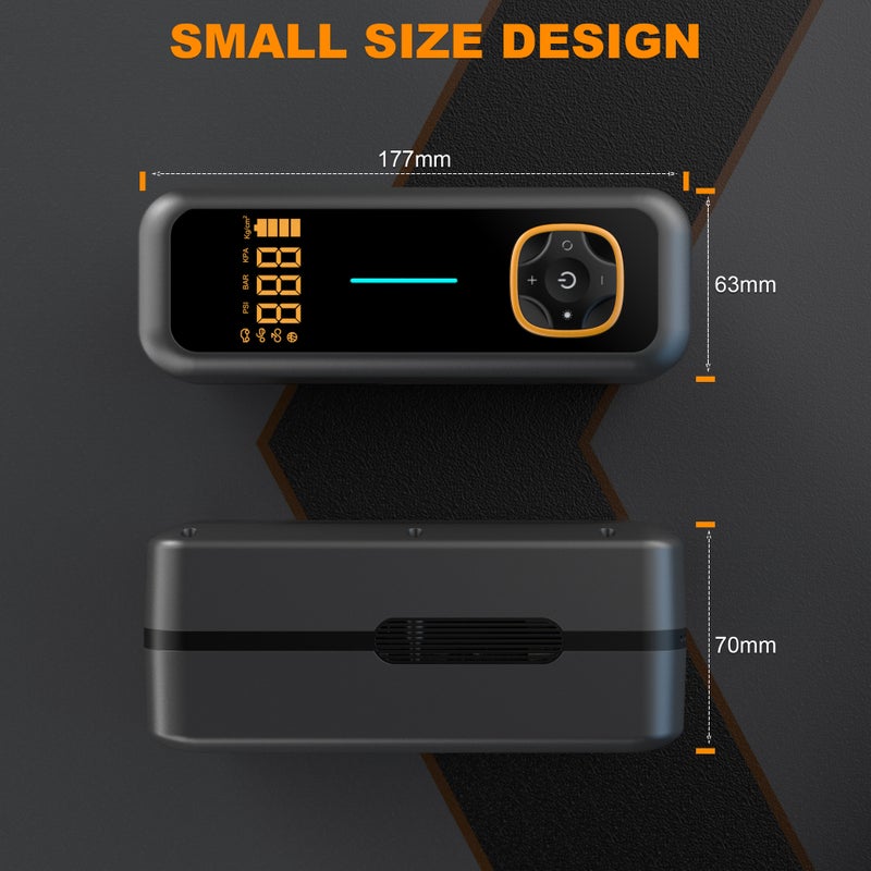 Portable Wireless Car Air Pump with Digital Display for Bicycles and Electric Vehicles - Image 2