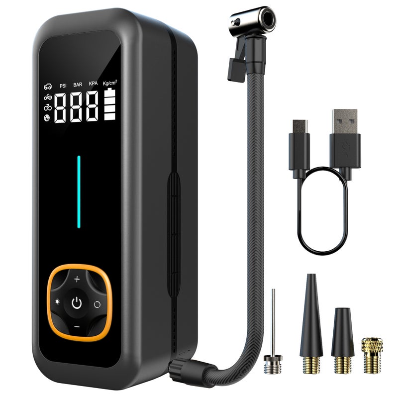 Portable Wireless Car Air Pump with Digital Display for Bicycles and Electric Vehicles - Image 1