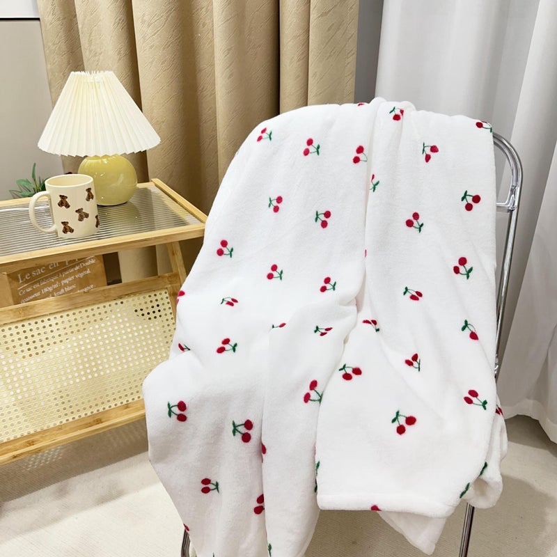 Pudding Dog Blanket Autumn and Winter Warm Blanket Dormitory Leg Blanket Office Portable Nap Blanket Sofa Blanket Car Blanket small cherry