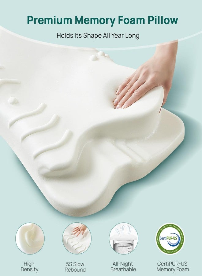 Releep Adjustable Neck Pillow, Contour Neck Support Pillow, Memory Foam Bed Pillow for Back Stomach Sleeper, White - Image 4