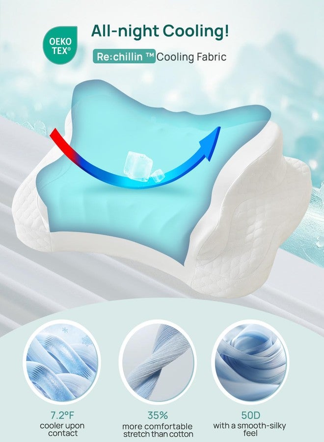 Releep Adjustable Neck Pillow, Contour Neck Support Pillow, Memory Foam Bed Pillow for Back Stomach Sleeper, White - Image 5