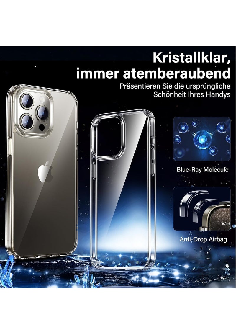 ELTRAZONE for iPhone 15 Pro Max Case Shockproof [Military Grade Protection ] [Non Yellowing] 2 Pcs Lens Protector+2 Screen Protector Protection - Image 3