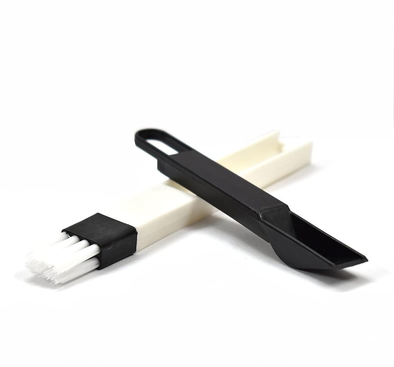 Bringhom Corners Edges Dust Multipurpose Use Cleaning Plastic Brush for Window Frame Keyboard with Mini Dustpan White 1 Set