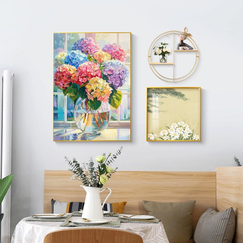 Ohhvvow Hydrangea Flower Diamond Art Painting Kits for Adults, 12x16 Inch 5D Full Drill Round Diamond Dots Paintings for Beginners Gem Art Painting Kits DIY Crafts - Image 4