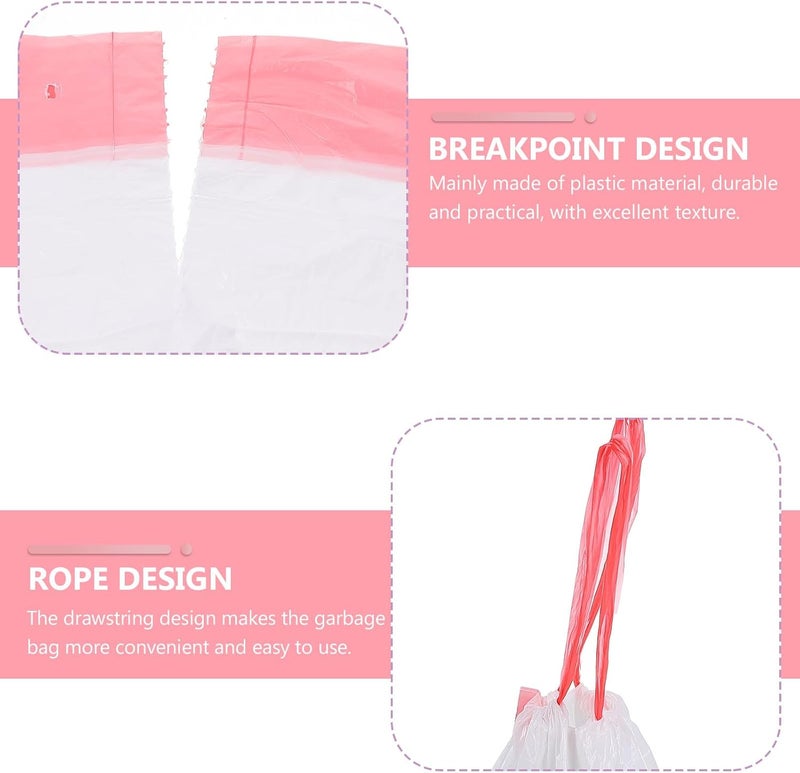SHOWERORO Thickened Kitchen Trash Bags 45x50cm 5pcs White Drawstring Garbage Bags Disposable Rubbish Liners for Household Cleaning - Image 3