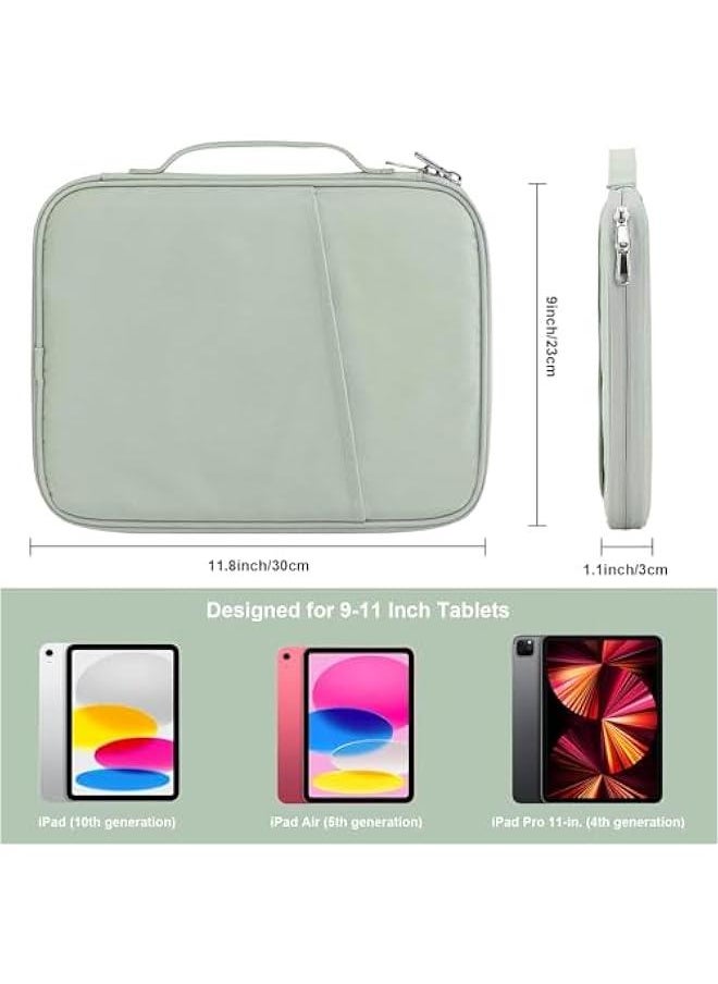 HOOKOR iPad Carrying Case, Padded Protective Travel Tablet Sleeve Bag for iPad Pro 11, iPad 10.9 (10th Gen), iPad Air (5/4th Gen), Galaxy Tab S9/S8 (Green, 12-13 Inch)  - Image 2